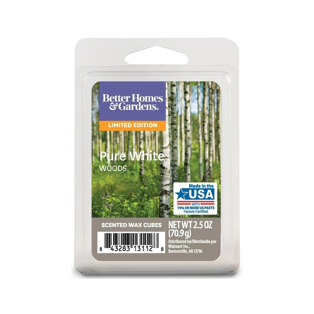 Better Homes & Gardens Pure White Woods Scented Wax Cubes 2.5 Oz LE NEW